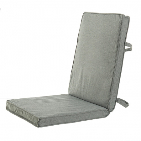Accesorii Exterior - Perna de scaun gri texturat – 90x40x4 cm, impermeabilă, cu spătar jos