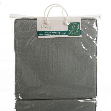 Perna de scaun gri texturat – 90x40x4 cm, impermeabilă, cu spătar jos [3]