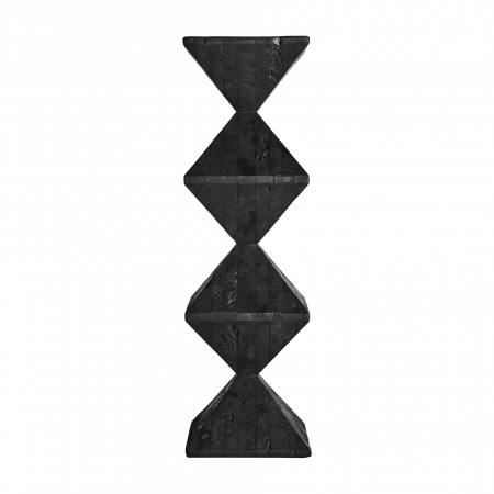 Colectia noua - Piedestal Art Deco lemn reciclat negru|Piedestale elegante
