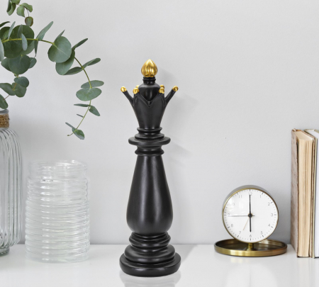 Piesa sah Nebun decorativa negru-auriu - CreativDeco.ro [4]