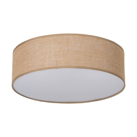 Colectia noua - Plafoniera din metal si in natural tambur texturat cu difuzor opal – profil plat