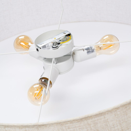 Plafoniera din metal si in off-white tambur texturat cu difuzor opal – diametru mare [5]