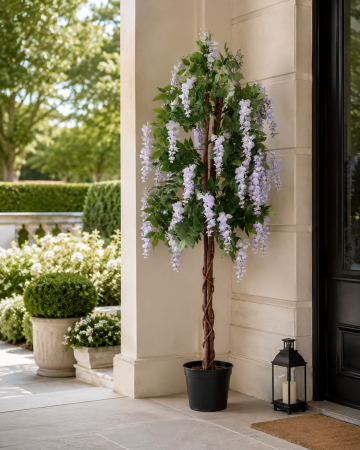 Plante si flori artificiale - Plantă artificială Glicină pentru exterior cu flori lila