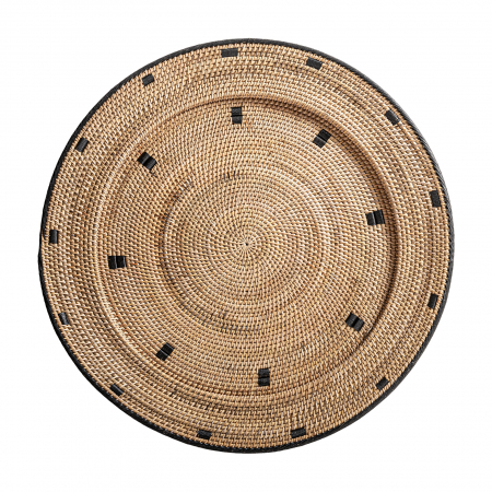 Decoratiuni perete din lemn - Platou decorativ ratan boho|Decoratiuni perete naturale