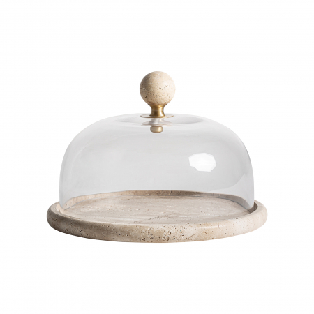 Platouri - Platou branzeturi Art Deco marmura bej|Accesorii servire elegante
