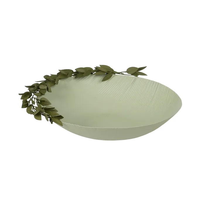 Platouri - Platou decorativ verde cu accente naturale | Obiecte antice