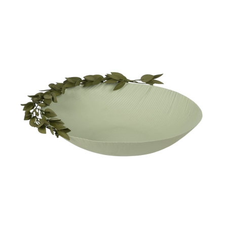 Platouri - Platou decorativ verde cu accente naturale | Obiecte antice