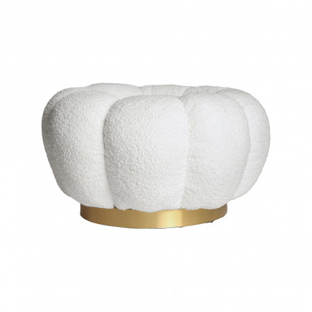 Taburete si pufuri - Puf bucle art deco alb|Mobilier modern premium