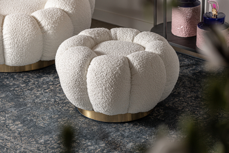 Puf bucle art deco alb|Mobilier modern premium [1]