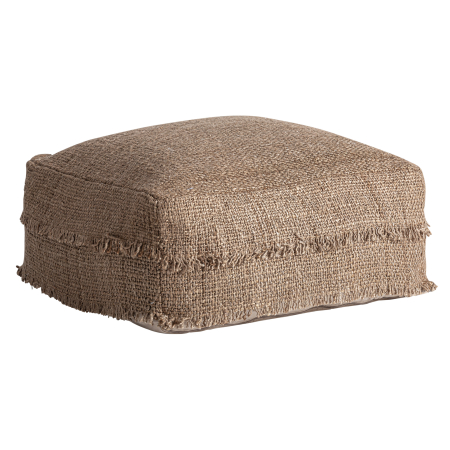 Boho - Puf decorativ din bumbac beige și in maro cu textură boho Liam