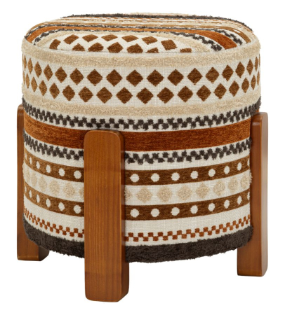 Taburete si pufuri - Puf etnic tapițerie multicoloră rotund