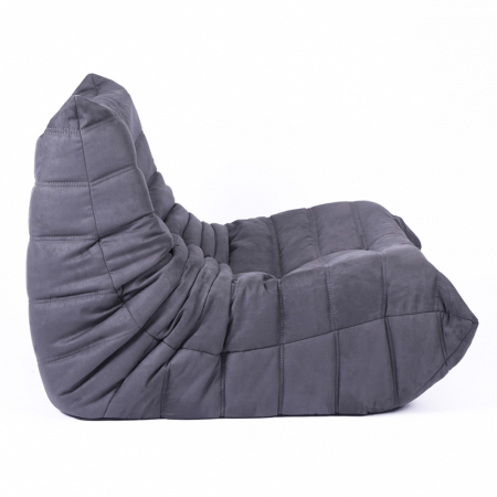 Puf catifelat gri închis cu pliuri elegante, perfect pentru colțuri de relaxare [3]