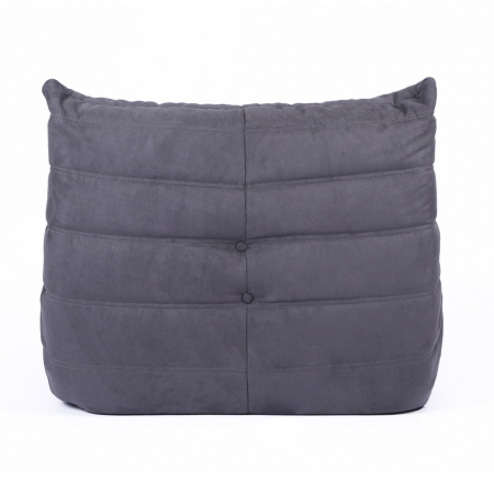 Puf catifelat gri închis cu pliuri elegante, perfect pentru colțuri de relaxare [4]