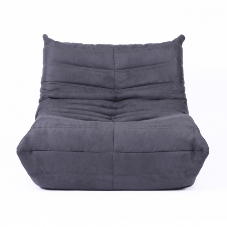 Puf catifelat gri închis cu pliuri elegante, perfect pentru colțuri de relaxare [2]