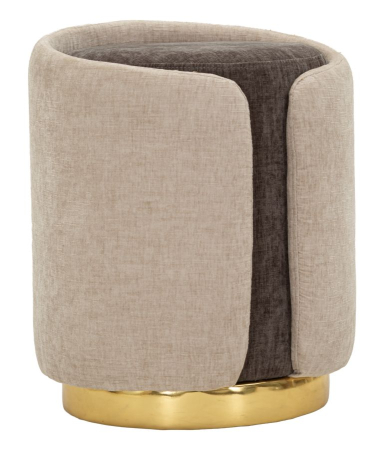 Mobilier - Puf în stil glam bicolor cu bază aurie