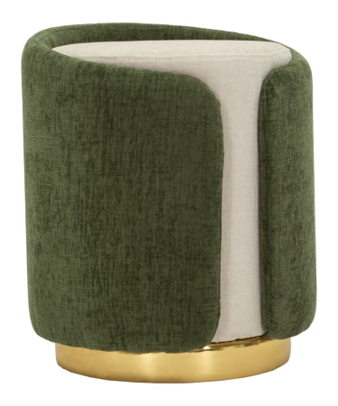 Mobilier - Puf în stil glam cu bază aurie verde