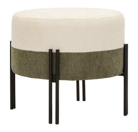 Mobilier - Puf în stil modern bicolor negru gri și crem