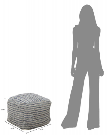 Puf decorativ lana accente albastre stil etnic CreativDeco [7]