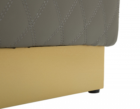 Puf gri pătrat modern tapițat cu bază aurie Sharon [6]