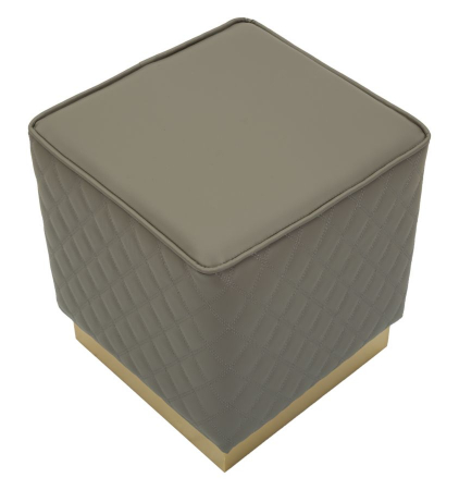 Puf gri pătrat modern tapițat cu bază aurie Sharon [3]