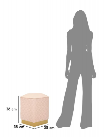 Puf pentagonal modern tapițat cu bază aurie Sharon [7]