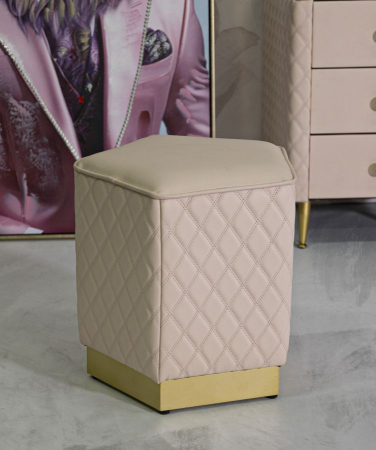 Puf pentagonal modern tapițat cu bază aurie Sharon [6]