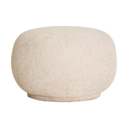 Puf tapițat din stofă bej cu design rotunjit Ligerz