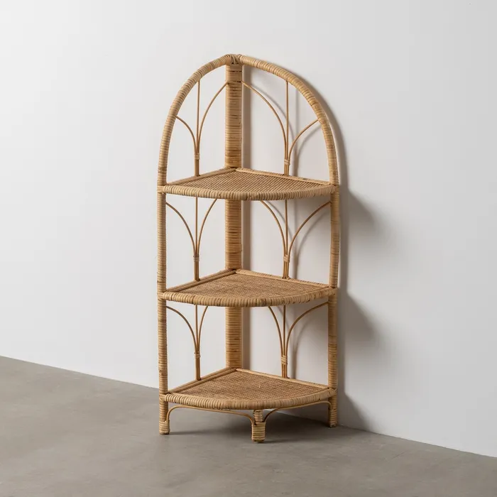 Biblioteca, rafturi, vitrine - Masuta colt ratan decor|Mobilier decor modern