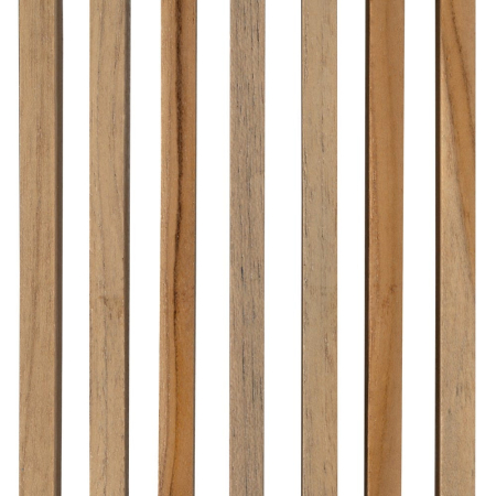 Raft de perete din lemn de tec reciclat waterfall cu sipci canelate tip baguette montaj reversibil – vedere frontală, caneluri tip baguette. [5]