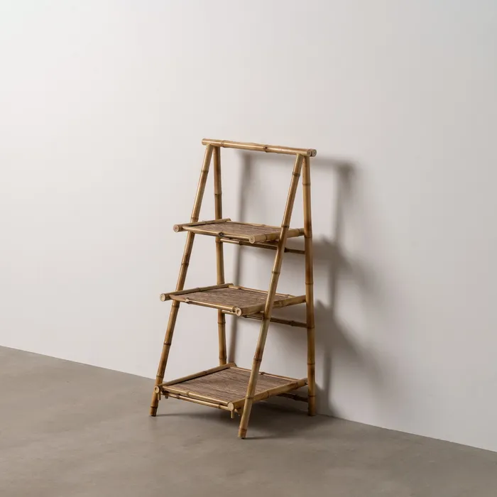 Biblioteca, rafturi, vitrine - Raft bambus natural decor modern|Rafturi organizare eco-friendly