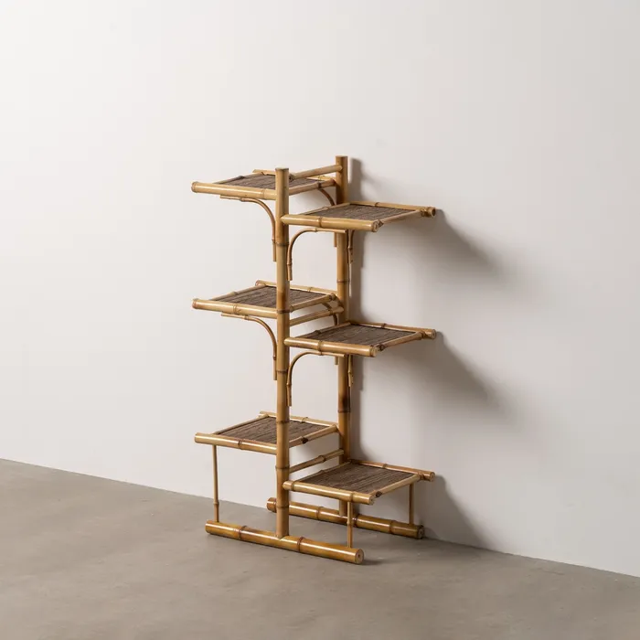 Biblioteca, rafturi, vitrine - Raft decorativ bambus natural|Rafturi decorative eco-friendly