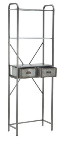 Raft Illinois A cu sertare, stil vintage industrial. Rafturi metalice rezistente pentru baie. Organizare practica in spatii umede de la CreativDeco. [2]