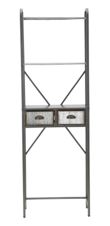 Raft Illinois A cu sertare, stil vintage industrial. Rafturi metalice rezistente pentru baie. Organizare practica in spatii umede de la CreativDeco. [1]