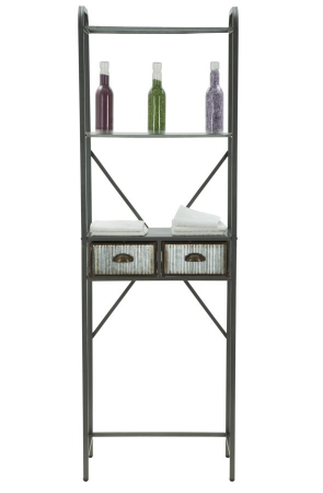 Raft Illinois A cu sertare, stil vintage industrial. Rafturi metalice rezistente pentru baie. Organizare practica in spatii umede de la CreativDeco. [3]