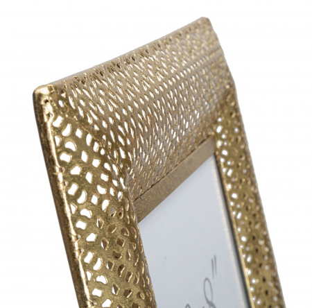 Rama foto aurie metal Glam cu detalii perforate, aspect elegant CreativDeco.ro. [2]