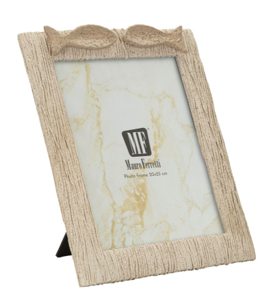 CADOURI - Ramă foto bej din rășină cu pești decorativi design marin 25x3.2x31 cm
