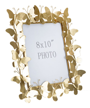 Rame foto - Rama foto Glam cu fluturi aurii din fier, design robust CreativDeco.ro.  