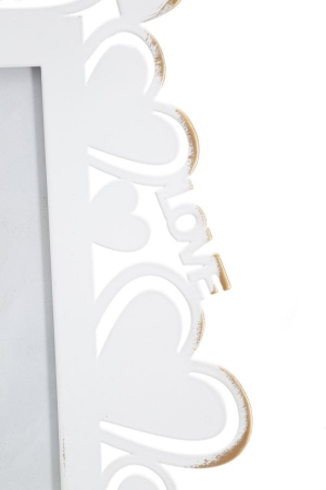 Rama foto metalica inimi alb-auriu, design romantic CreativDeco.ro. [3]
