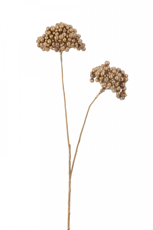 MEGA PROMOTII - Ramura Fructe de padure, sintetic, auriu
