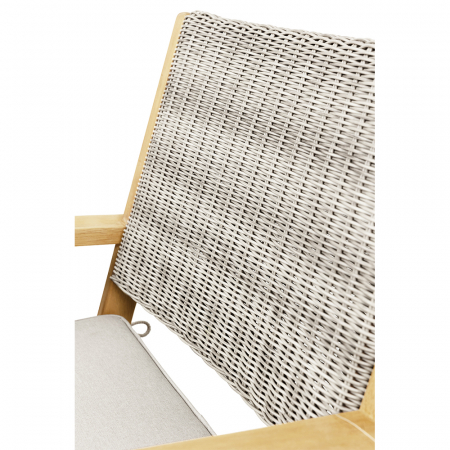 Scaun alb gri din lemn de eucalipt cu rattan sintetic, elegant și confortabil pentru exterior [7]