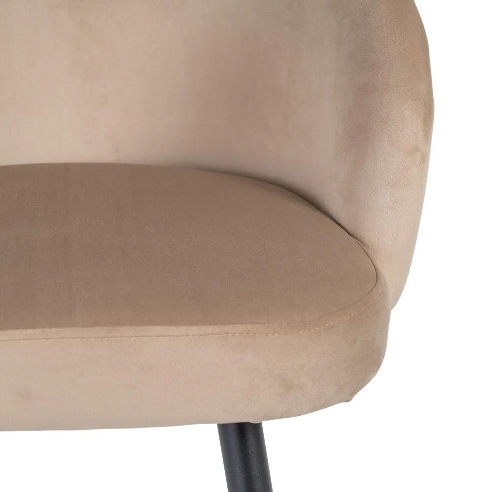 Scaun bar bej, catifea metal [7]