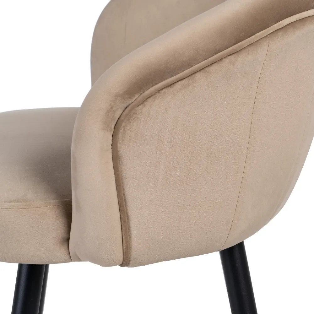 Scaun bar bej, catifea metal [5]