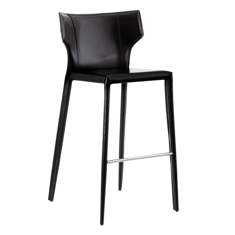Scaun bar Black piele neagra metal [0]