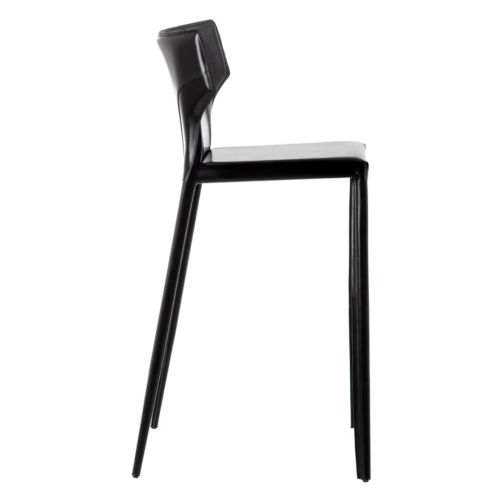 Scaun bar Black piele neagra metal [2]
