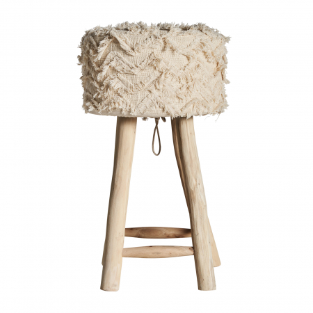 Scaune de bar - Scaun bar boho bumbac crem|Scaune bar autentice de calitate