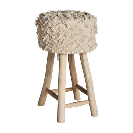 Scaun bar boho bumbac crem|Scaune bar autentice de calitate [1]