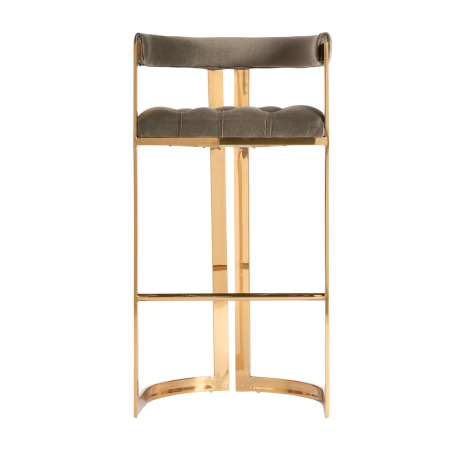 Scaun Bar Art Deco Gri si Auriu|Scaune Bar Elegante [1]