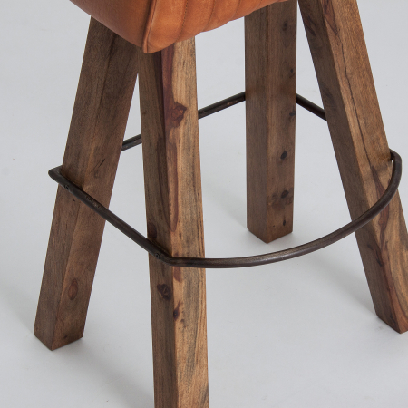 Scaun bar vintage piele maro | Scaune inalte confortabile [2]