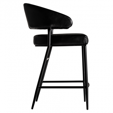 Scaun bar vintage piele neagra | Scaune inalte elegante [2]
