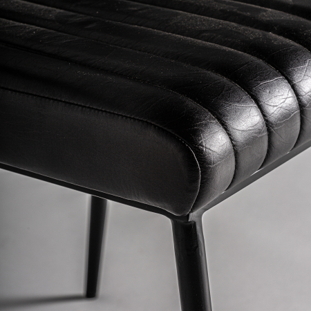 Scaun bar vintage piele neagra | Scaune inalte elegante [4]